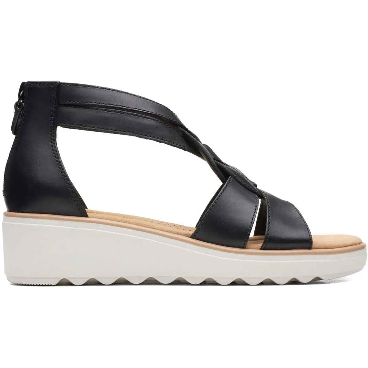 Jillian Womens Leather Zipper Ankle Strap