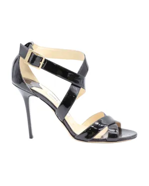 Jimmy Choo Lottie Sandals in Black Patent Leather