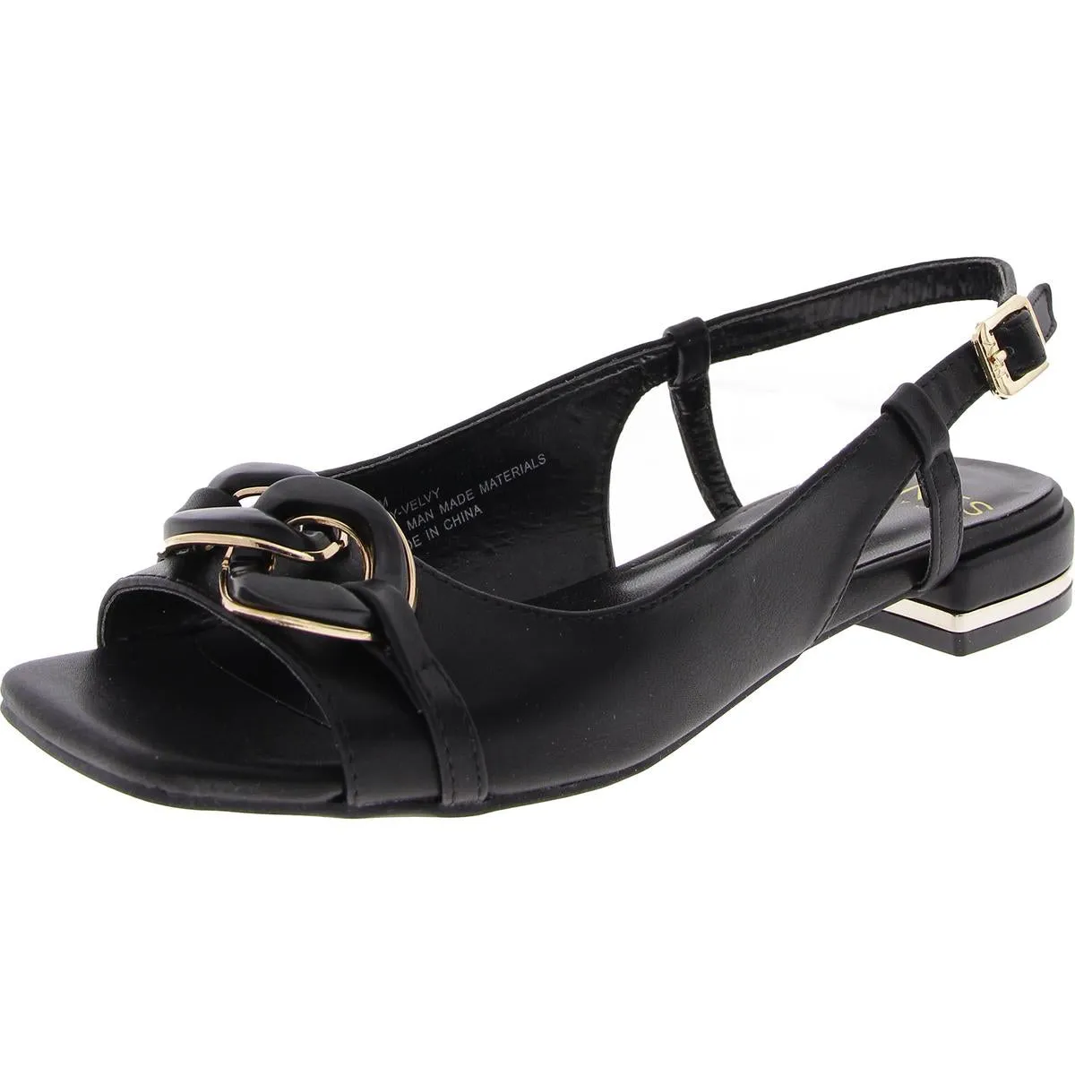 JNYVELVY Womens Block Heel Manmade Slingback Sandals