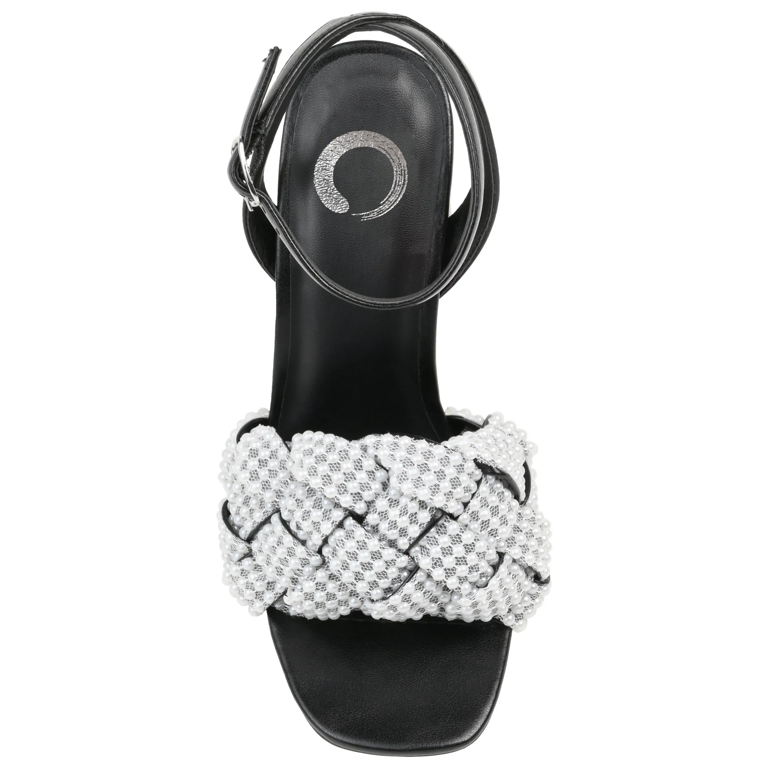 Journee Collection Womens Dua Tru Comfort Foam Pearl Accents Block Heel Sandals