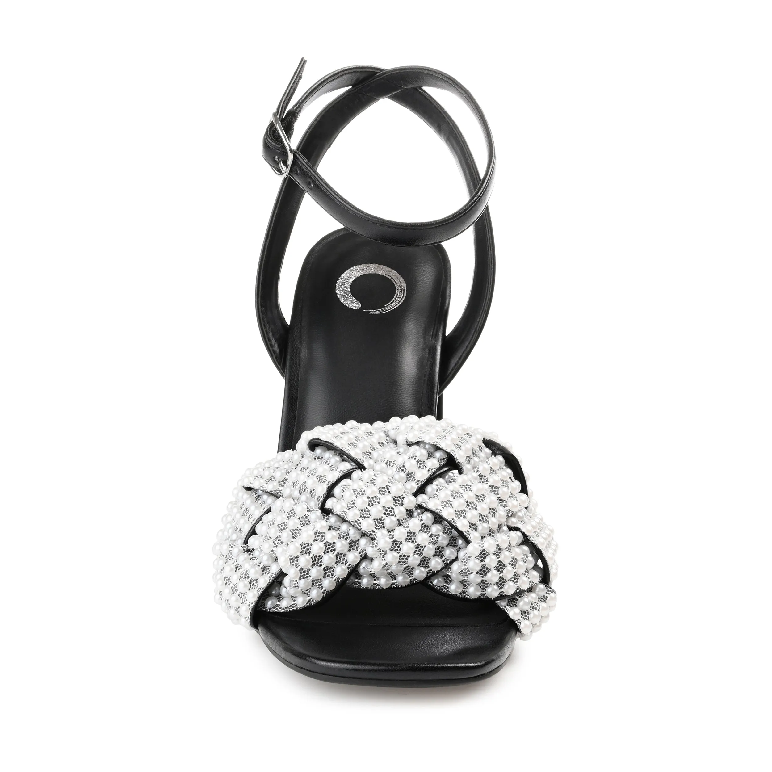 Journee Collection Womens Dua Tru Comfort Foam Pearl Accents Block Heel Sandals
