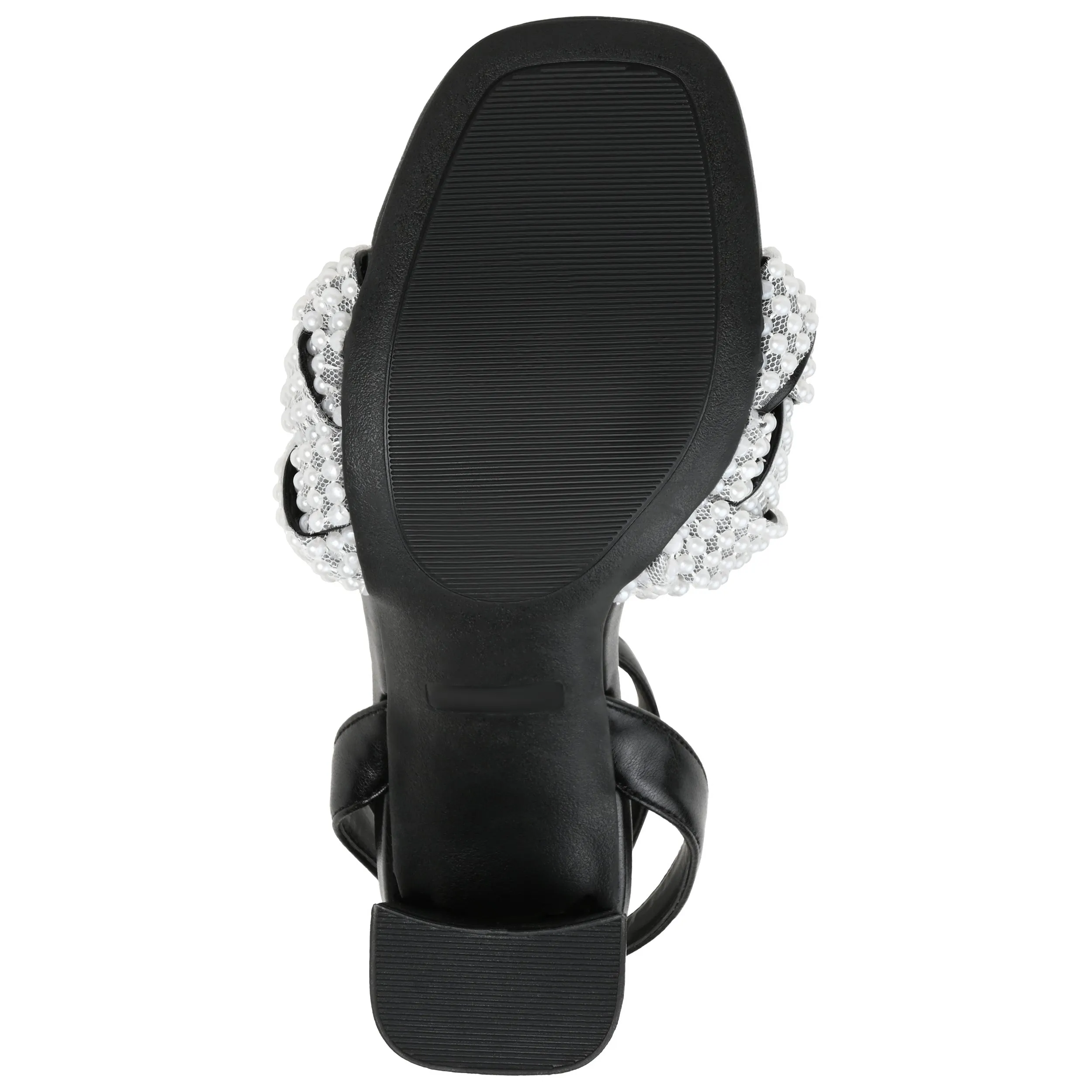 Journee Collection Womens Dua Tru Comfort Foam Pearl Accents Block Heel Sandals