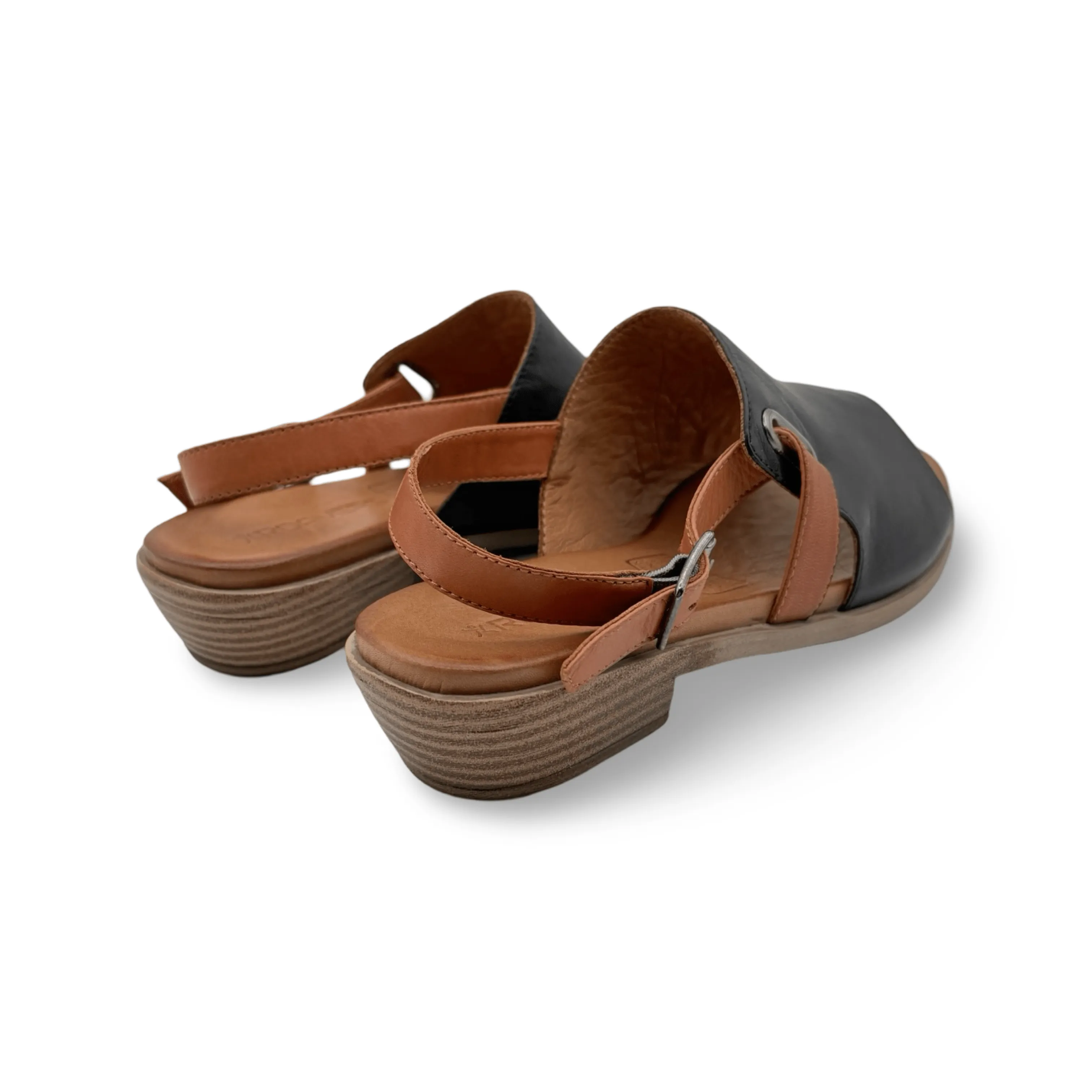 Jude Black Leather Sandal