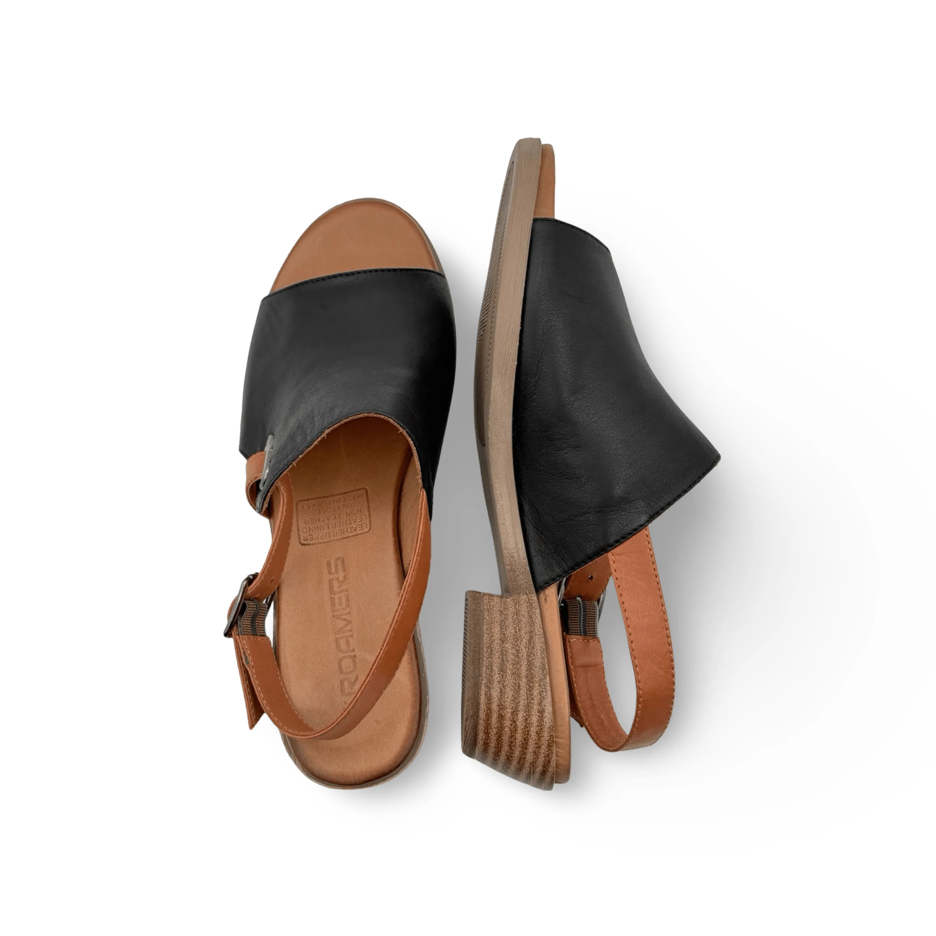 Jude Black Leather Sandal