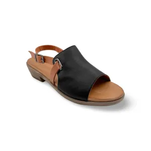 Jude Black Leather Sandal