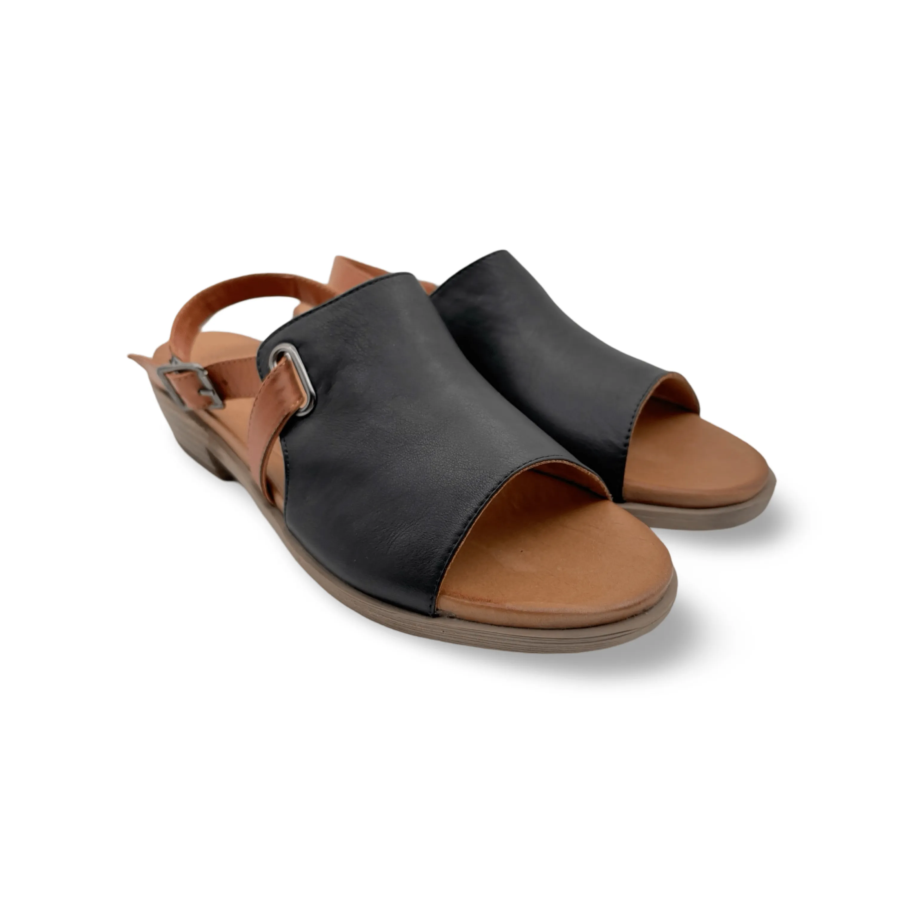 Jude Black Leather Sandal