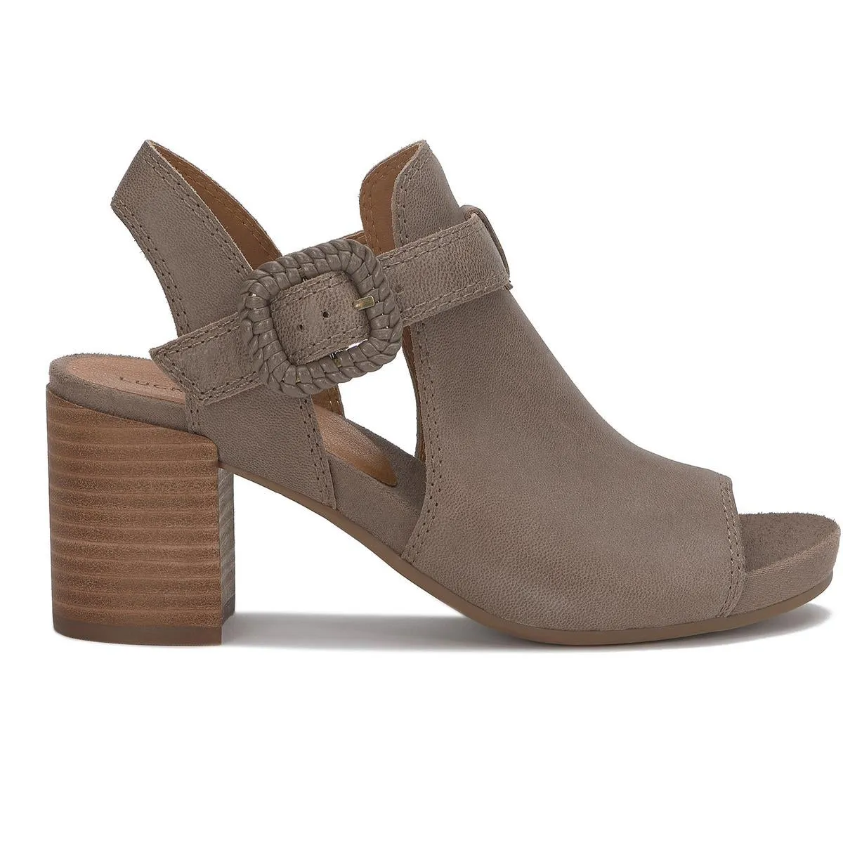 Juliane Womens Leather Peep-Toe Slingback Sandals