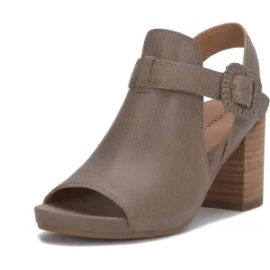 Juliane Womens Leather Peep-Toe Slingback Sandals