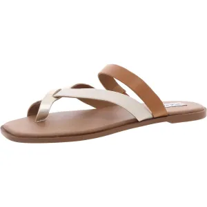 Kai Womens Toe Loop Leather Slide Sandals