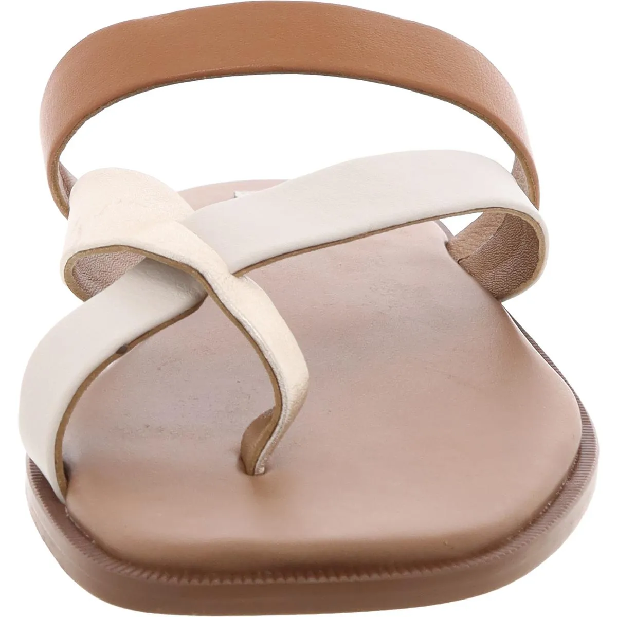 Kai Womens Toe Loop Leather Slide Sandals