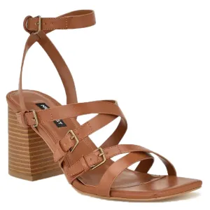 KARRLY3 Womens Strappy Faux Leather Block Heel