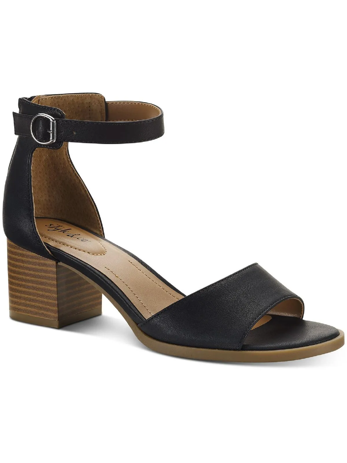 Katerina Womens Ankle Strap Slide On Heel Sandals