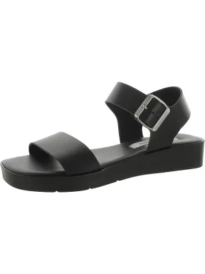Keenan Womens Leather Ankle Wedge Sandals
