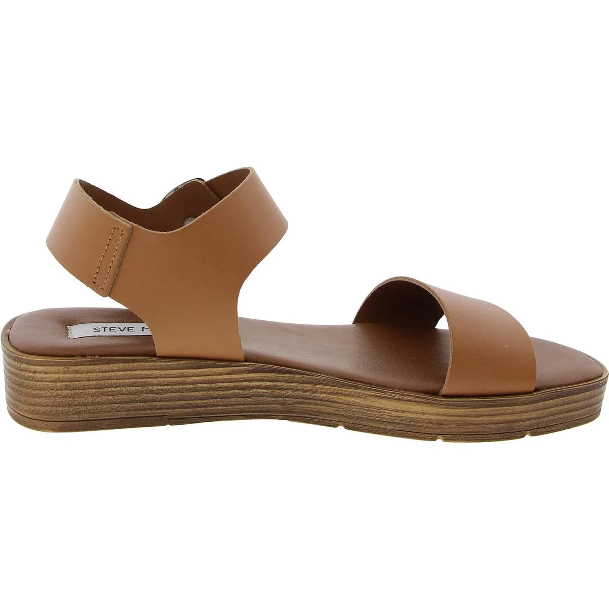 Keenan Womens Leather Ankle Wedge Sandals