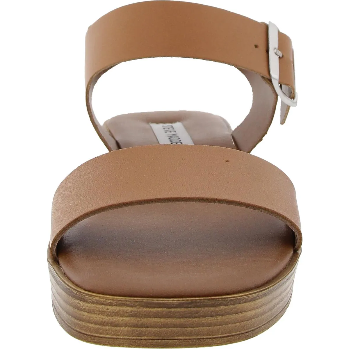 Keenan Womens Leather Ankle Wedge Sandals