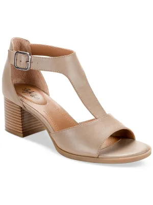 Kendaall Womens Faux Leather Open Toe T-Strap Sandals