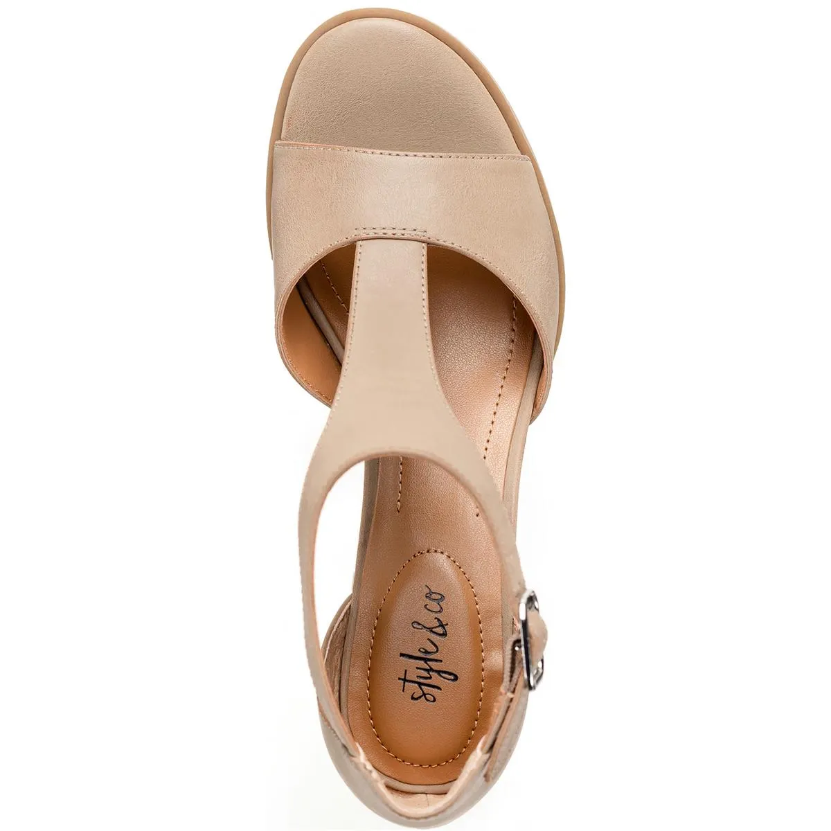 Kendaall Womens Faux Leather Open Toe T-Strap Sandals