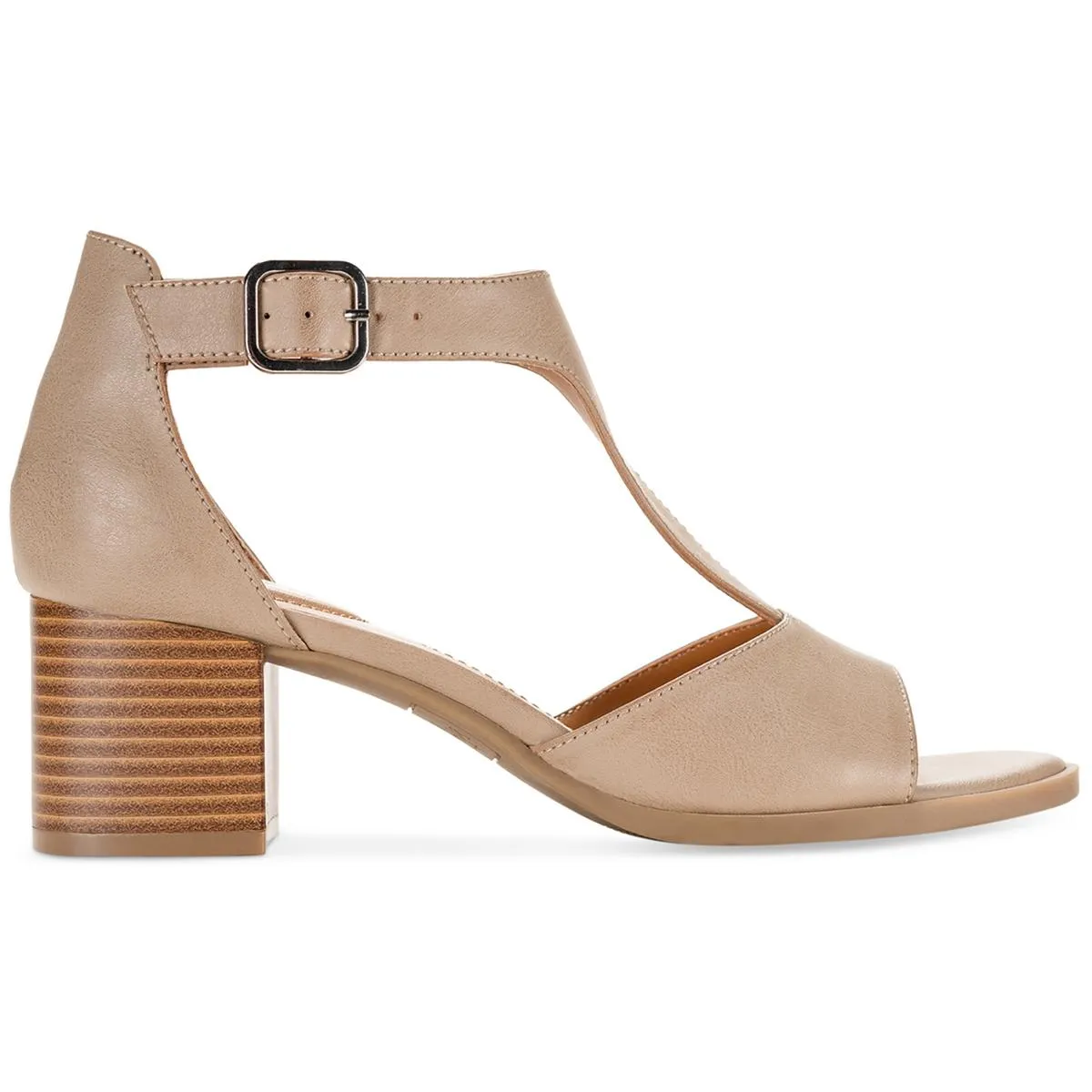 Kendaall Womens Faux Leather Open Toe T-Strap Sandals