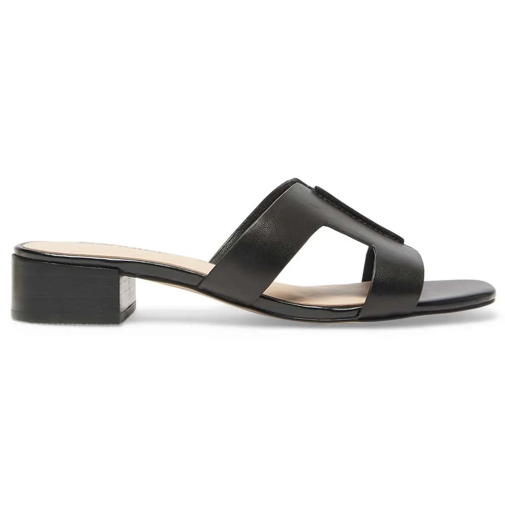Kerry Heel in Black Leather