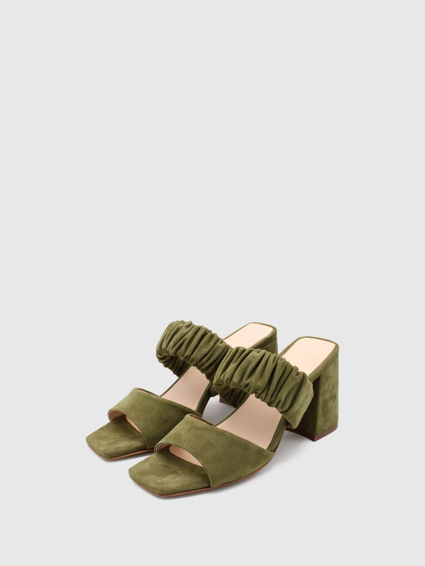 Khaki Heel Sandals