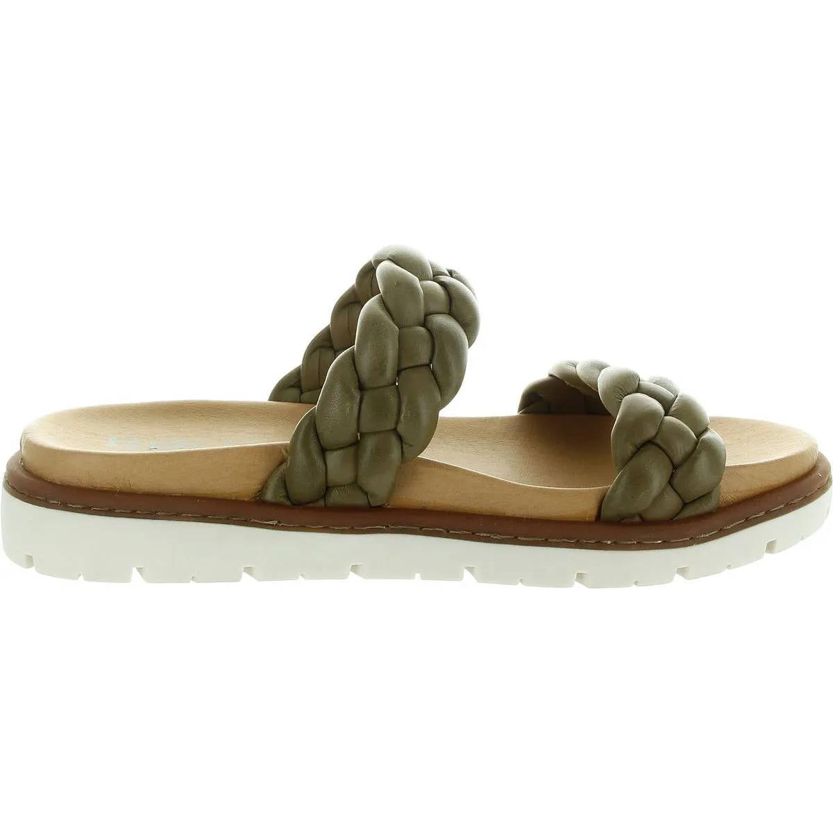 KHELK22 Womens Braided Leather Slide Sandals