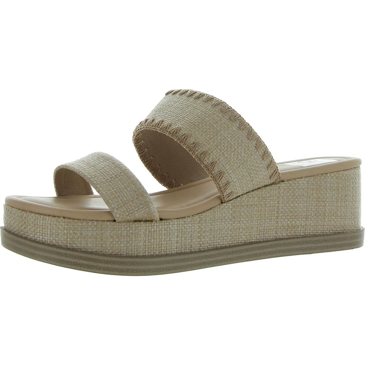 Konstance Womens Criss-Cross Faux Leather Block Heel
