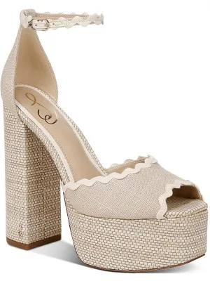 Kori 2 Womens Adjustable Peep Toe Block Heel