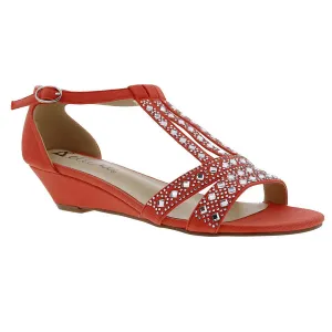 Laaris Womens Peep Toe Ankle Strap T-Strap Sandals