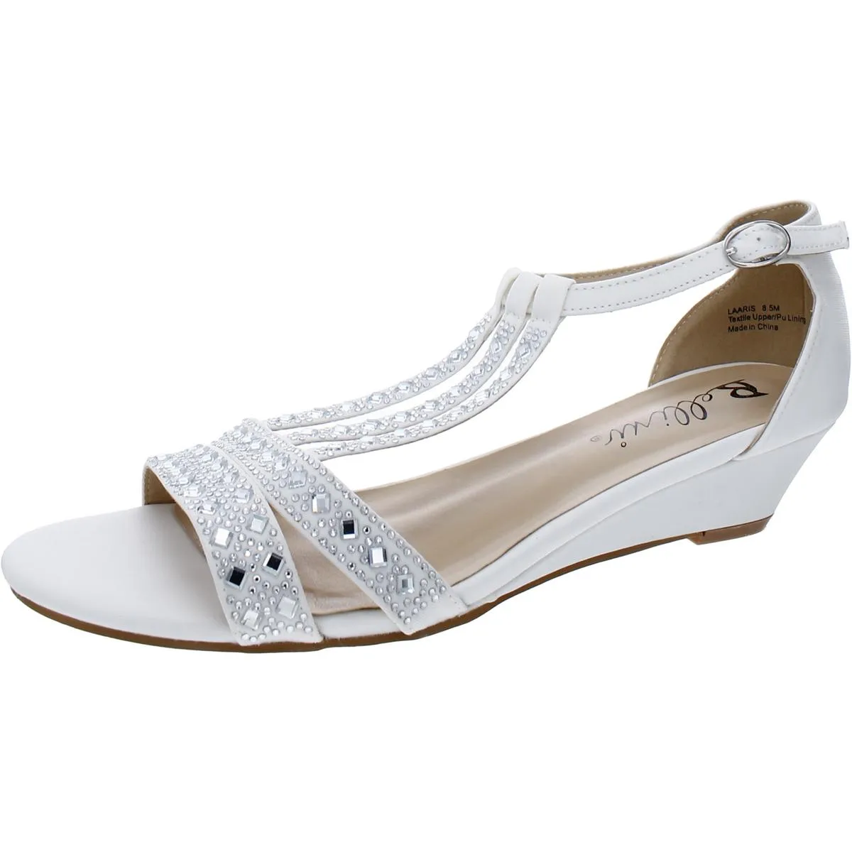 Laaris Womens Peep Toe Ankle Strap T-Strap Sandals