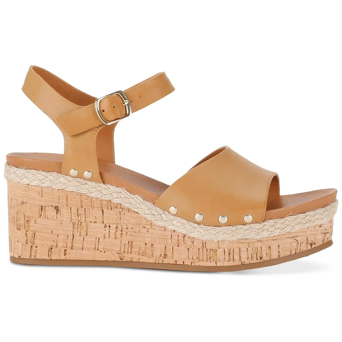 Laceyyp Womens Ankle Strap Sling Back Wedge Sandals