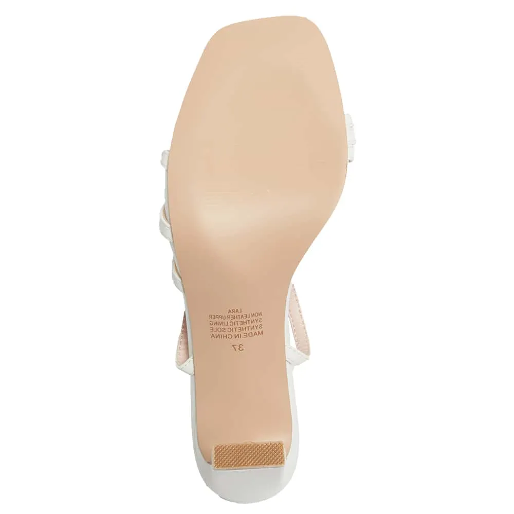 Lara Heel in White Smooth