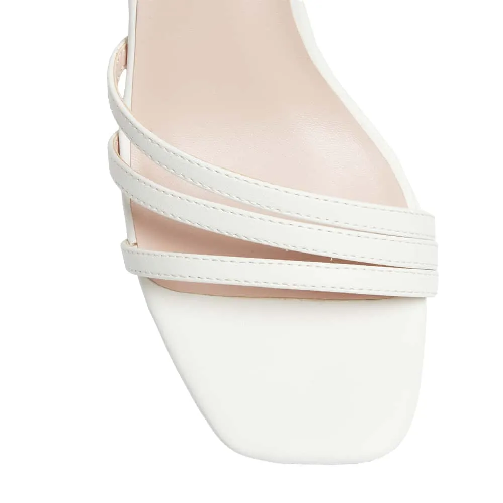 Lara Heel in White Smooth