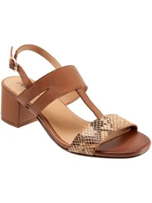 Larissa Womens Leather T-Strap Slingbacks