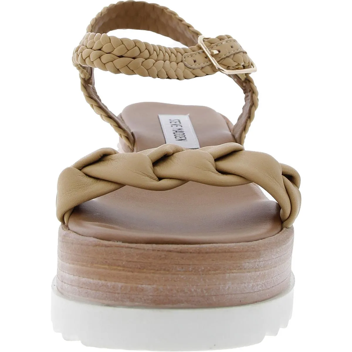 Larsen Womens Woven Leather Platform Sandals