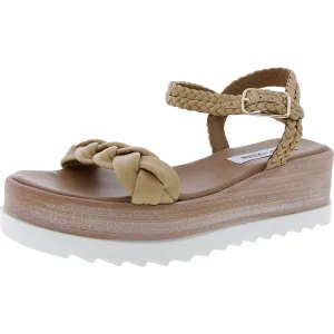 Larsen Womens Woven Leather Platform Sandals