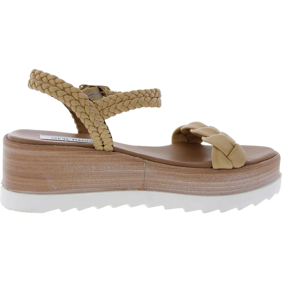 Larsen Womens Woven Leather Platform Sandals