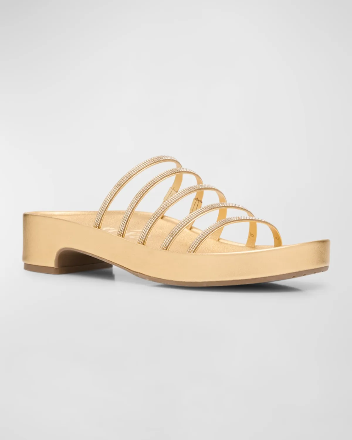 Laryn Crystal Five-Strap Slide Sandals
