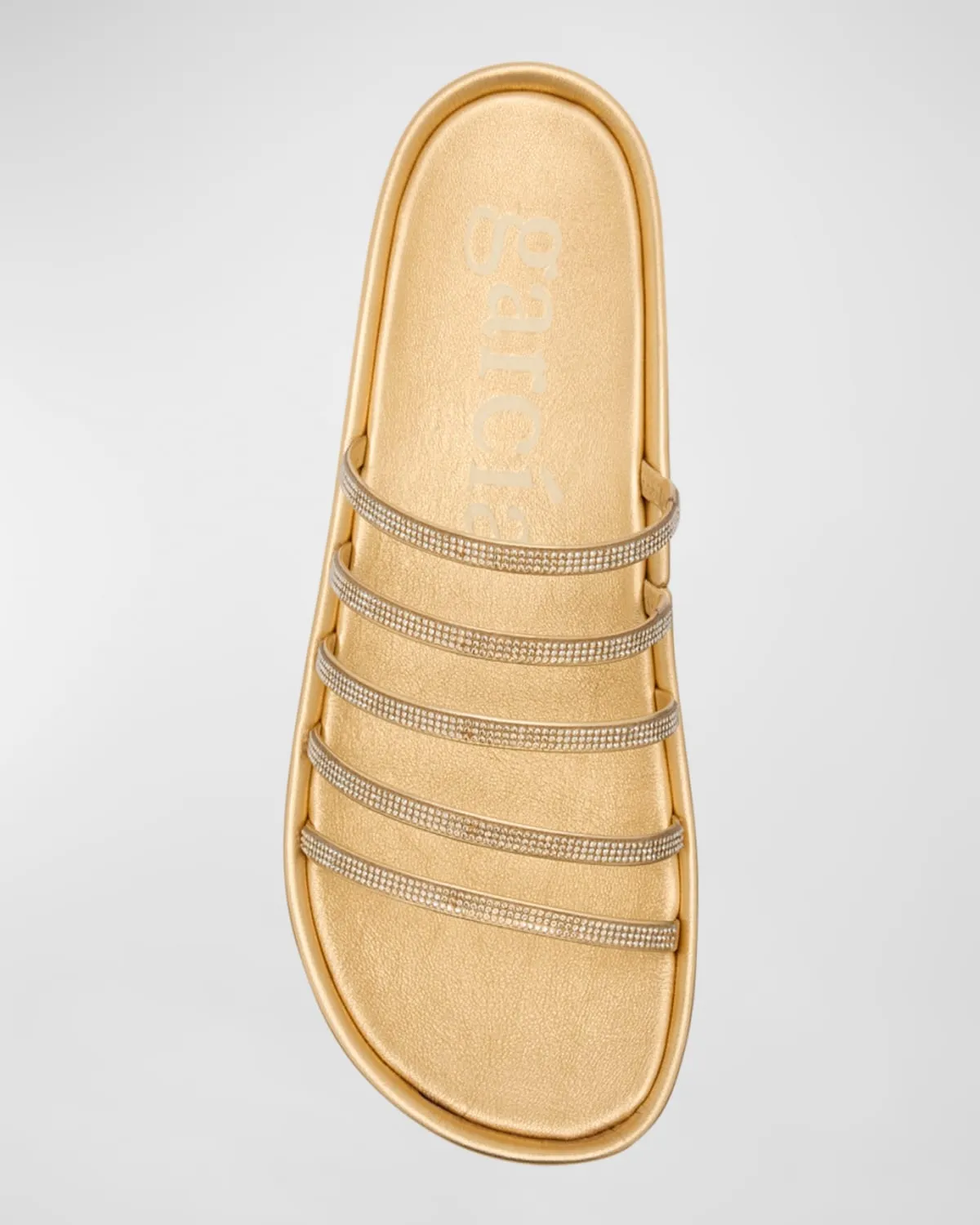Laryn Crystal Five-Strap Slide Sandals