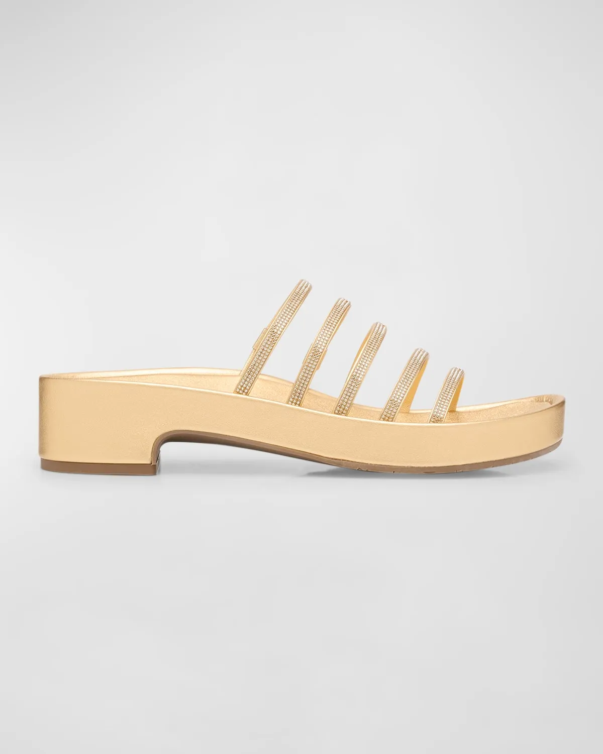 Laryn Crystal Five-Strap Slide Sandals