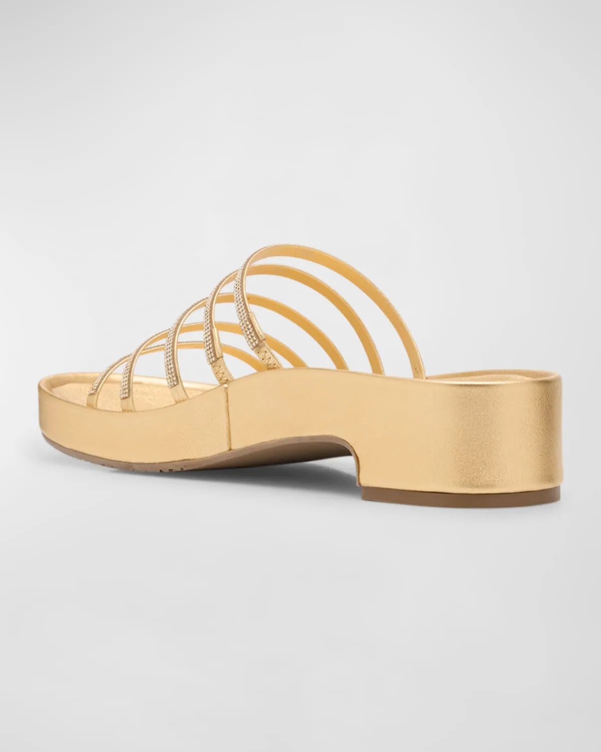 Laryn Crystal Five-Strap Slide Sandals