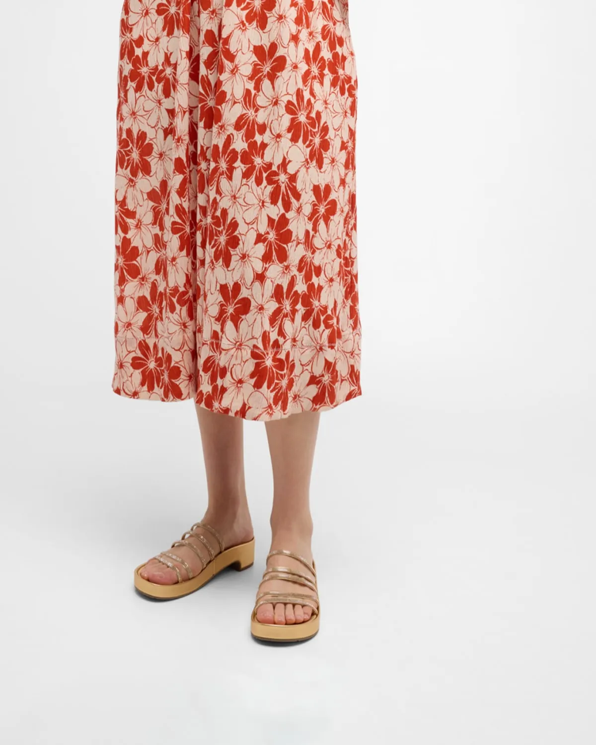 Laryn Crystal Five-Strap Slide Sandals