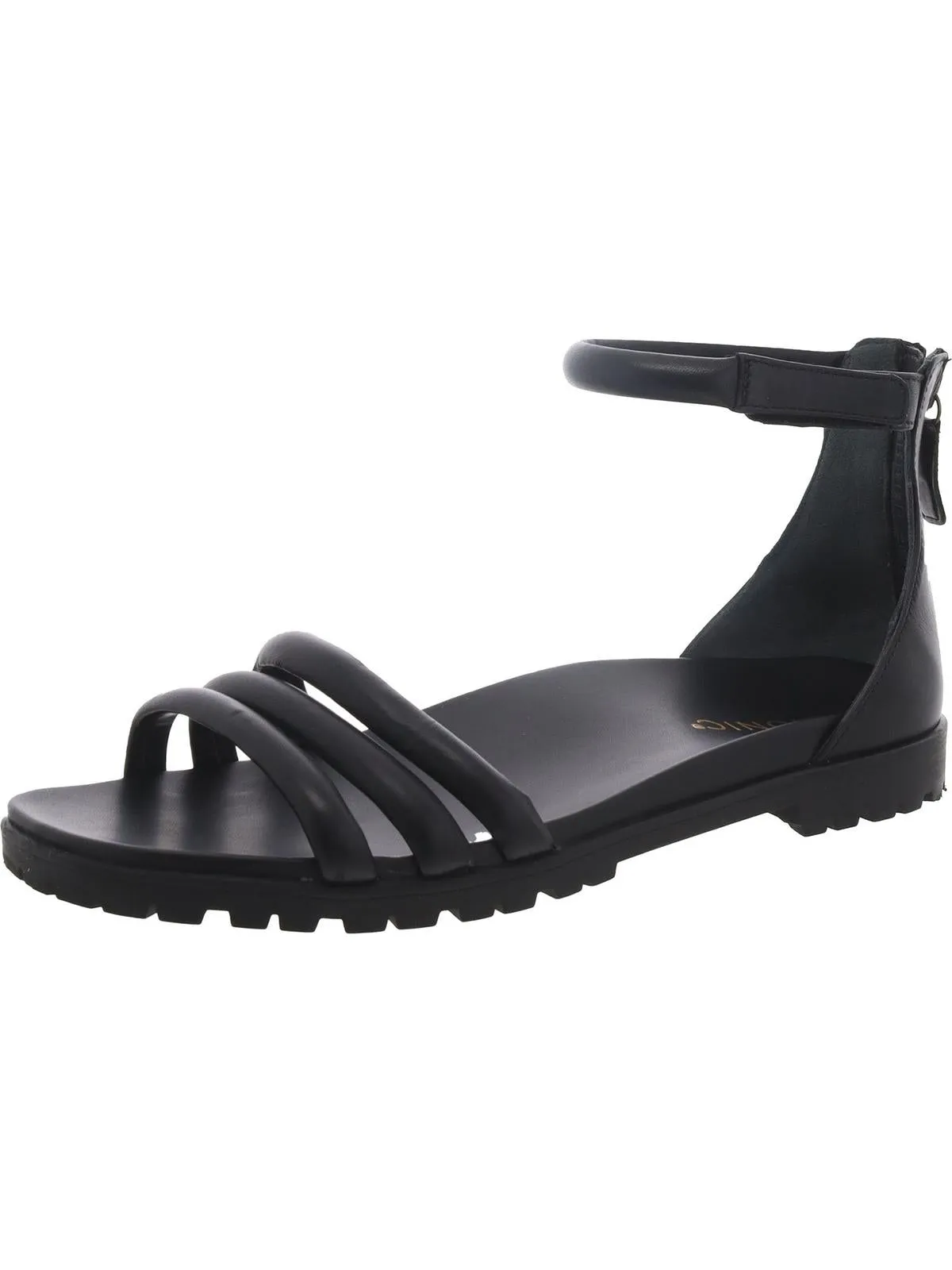 Laurel Womens Leather Zipper Ankle Strap