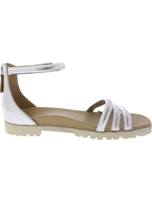Laurel Womens Leather Zipper Ankle Strap