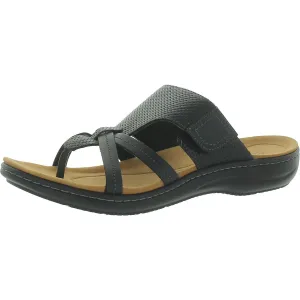 Laurieann Edge Womens Faux Leather Slip On Thong Sandals