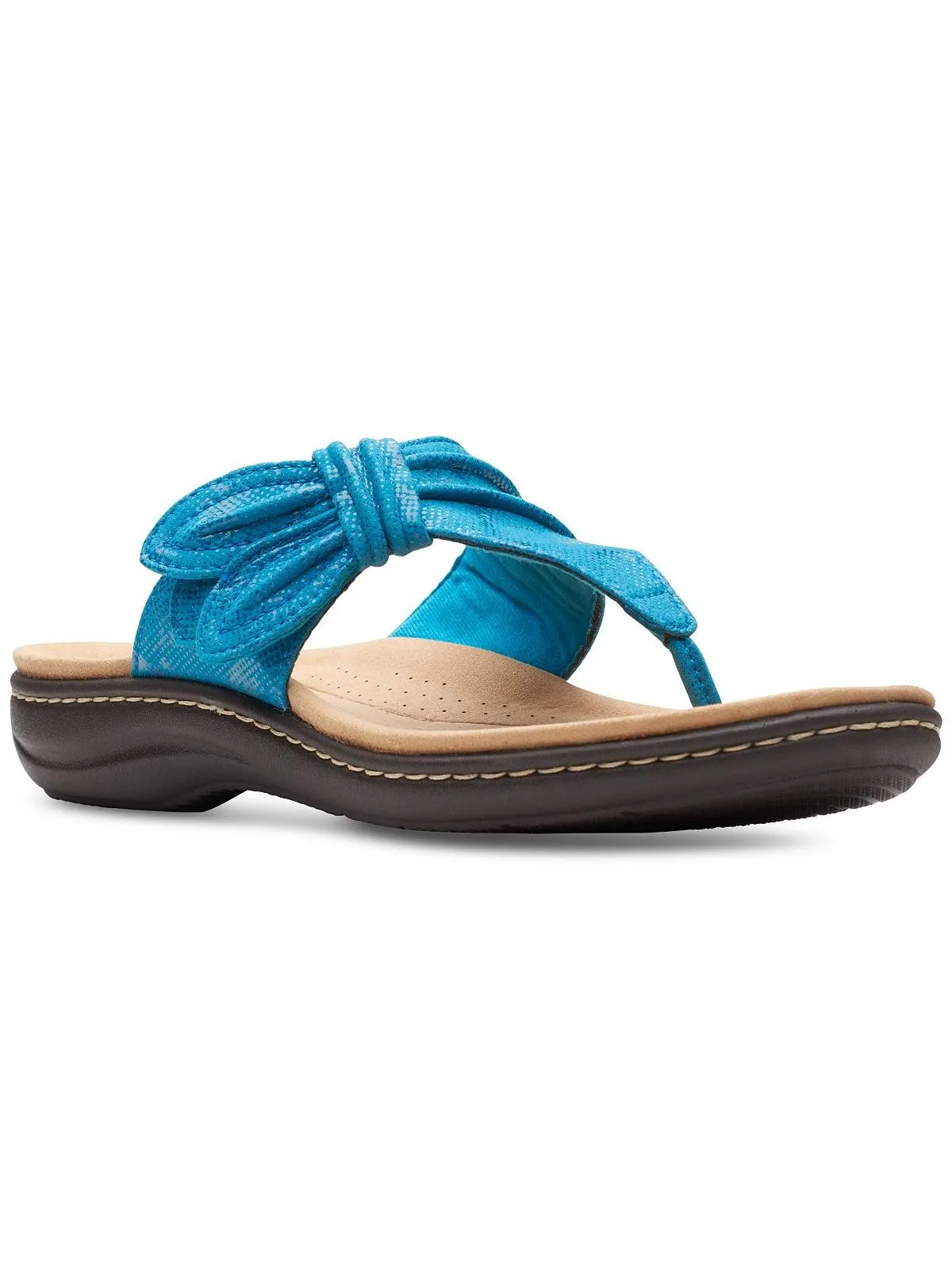 LAURIEANN Womens Slip On Open Toe Thong Sandals