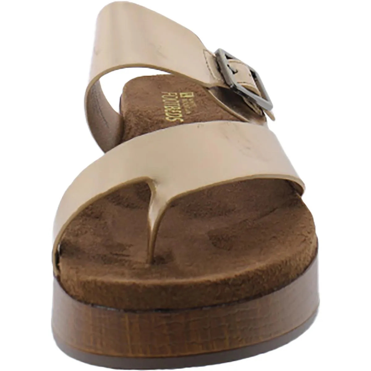 Leftover Womens Faux Leather Casual Slide Sandals