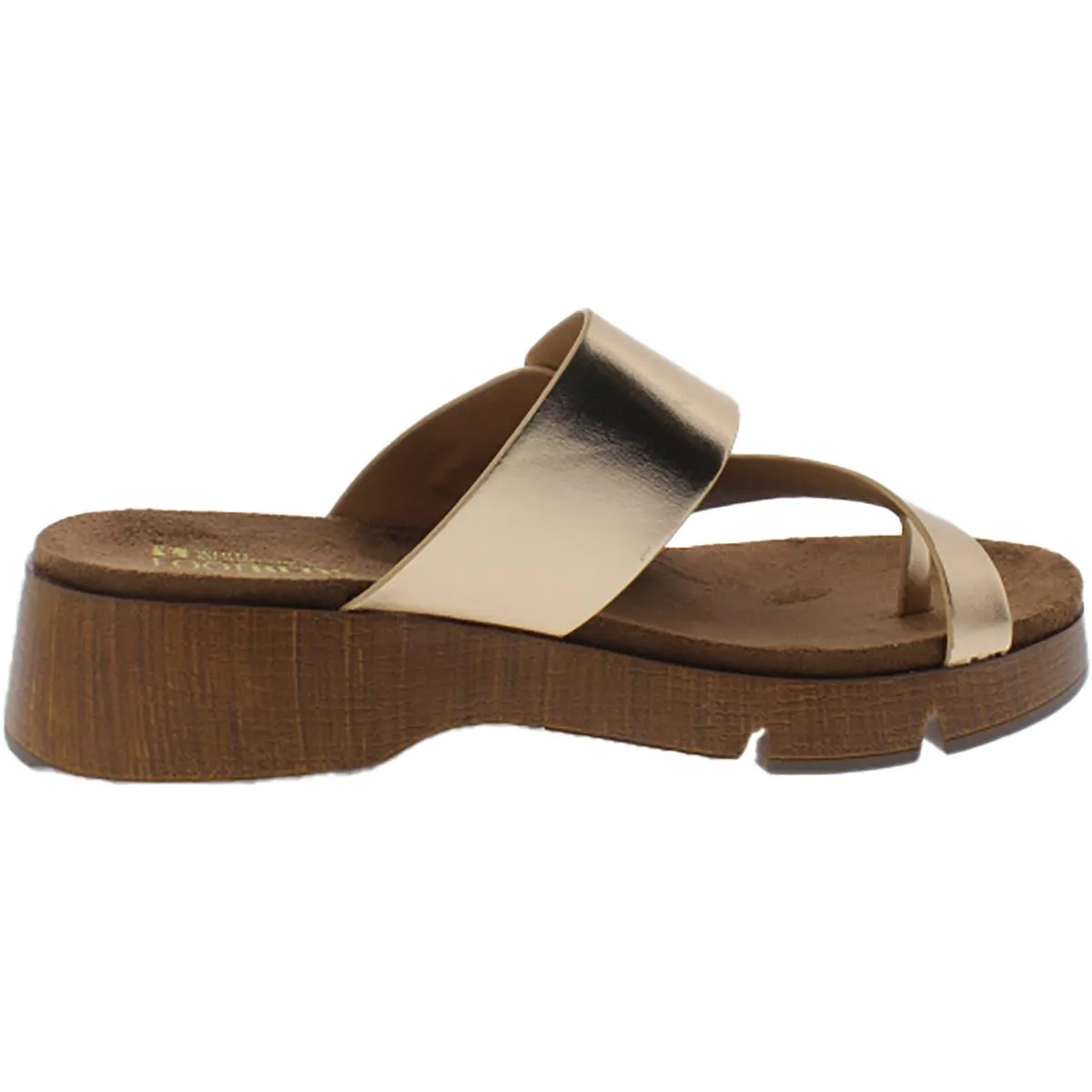 Leftover Womens Faux Leather Casual Slide Sandals