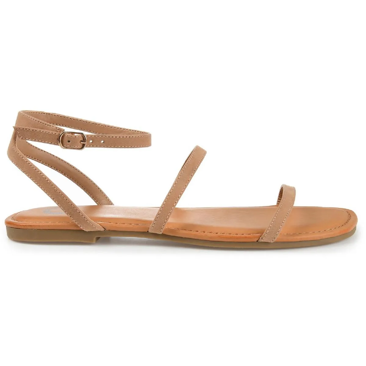 Libbie Womens Strappy Ankle Strap Flat Sandals