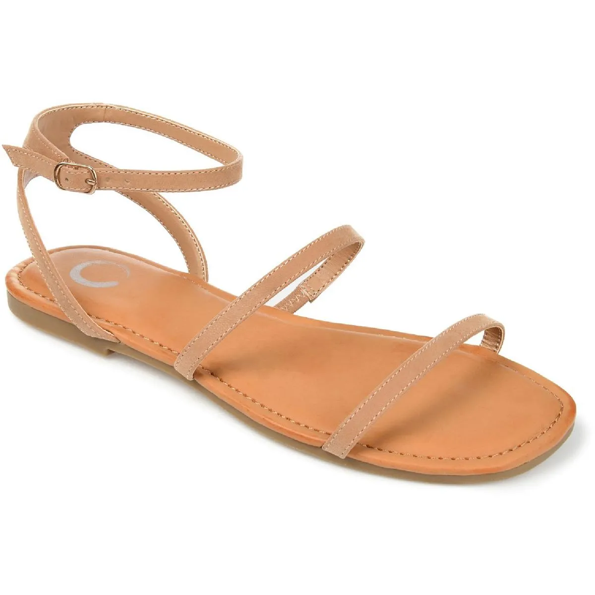 Libbie Womens Strappy Ankle Strap Flat Sandals