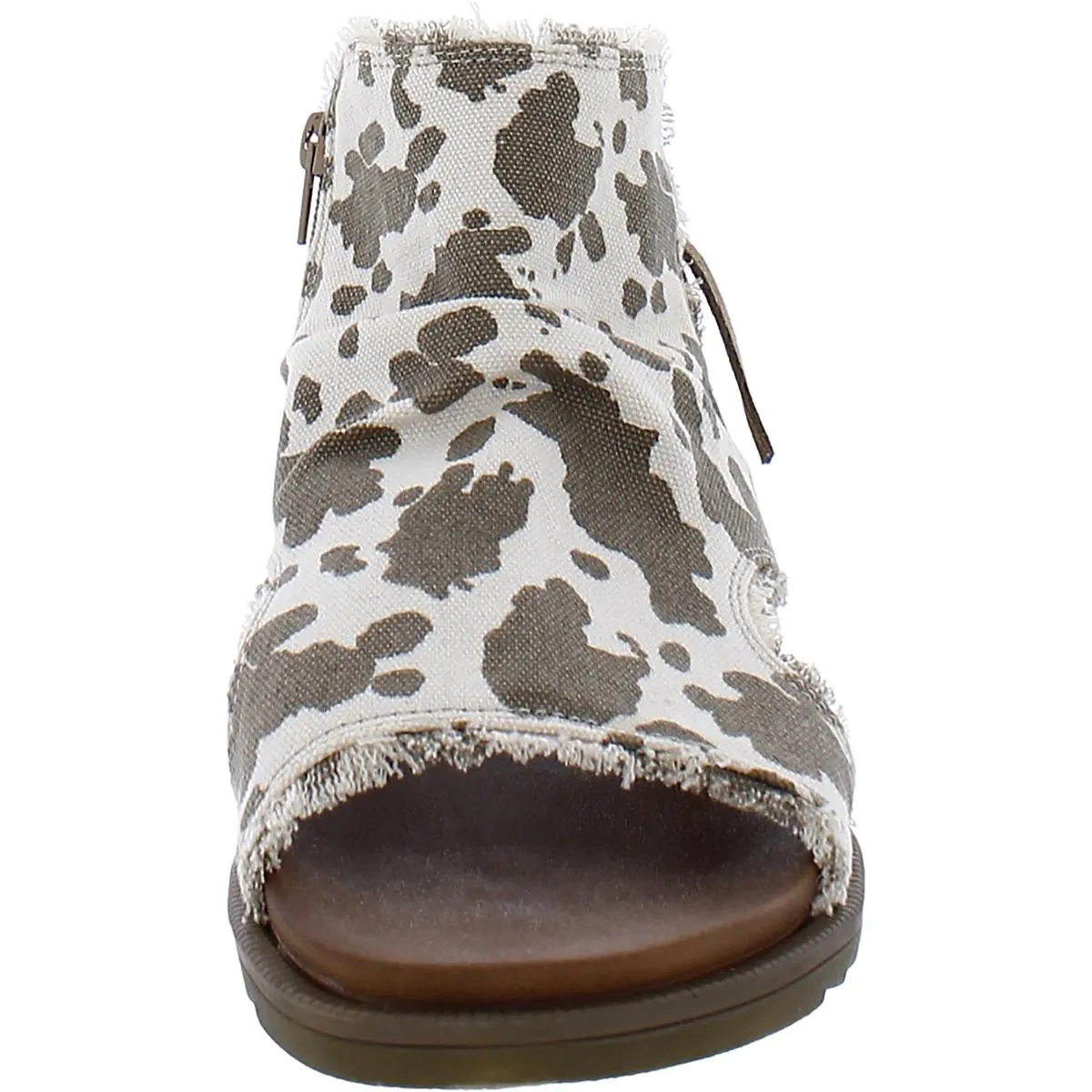 Libra Cow Womens Cow Print Peep-Toe Slingback Sandals